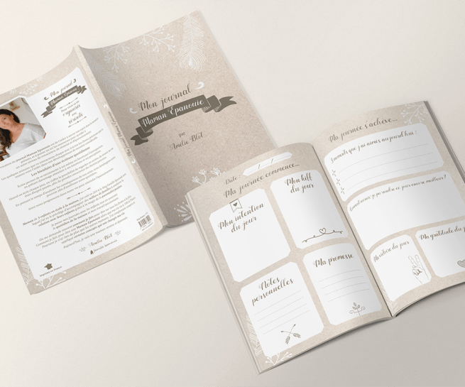 Conception graphique et mise en page du "Journal Maman Épanouie" pour Famille Épanouie